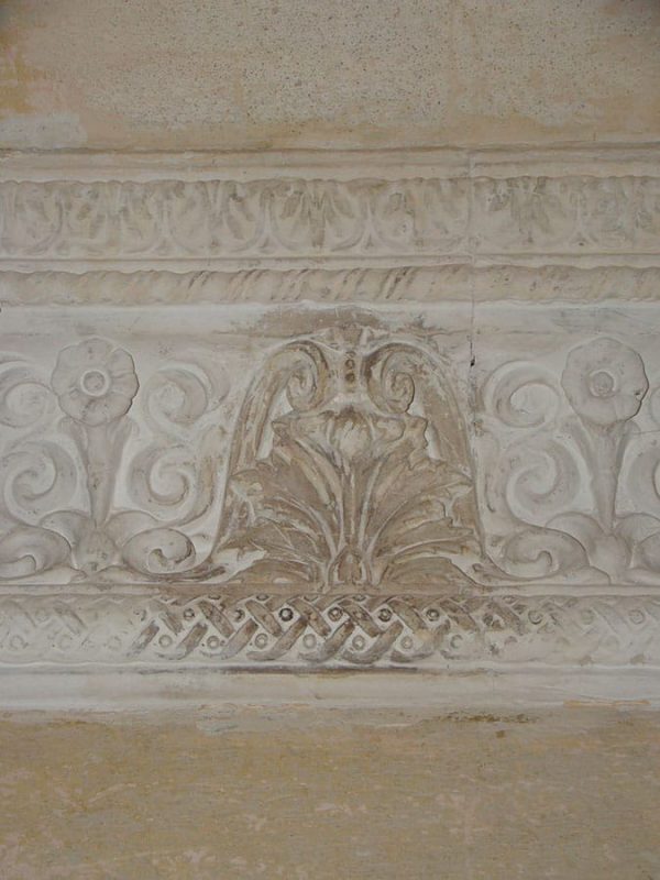 Probereinigung zur Bestimmung der Farbzusammensetzung auf Stuckelementen, Dresden